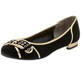 Nine West Women's Alyn Ballet Flat,Black/Gold,8 M