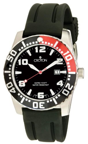 Croton CA301048BSRD Men's Quartz Black Dial Dive Watch