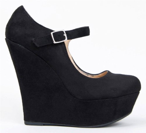 Delicious KAYLA Basic Platform Wedge Heel Mary Jane Pump