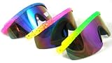 80s Vintage Neon Splattered Wrap Sunglasses