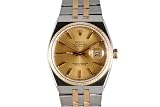 Rolex Mens 2 Tone Oyster Quartz Datejust Champagne Dial