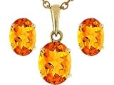 3.50 cts Genuine Citrine Boxed Gift Set - 14kt White Gold LIFETIME WARRANTEE