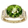 Ladies 14KT Yellow Gold Cocktail Ring Peridot Diamond