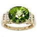 Ladies 14KT Yellow Gold Cocktail Ring Peridot Diamond