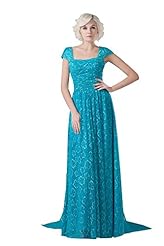 Square Neck Backless  Lace Satin/Silk/Spandex Evening Dress  with a Brush/Sweep Train  With Ruffles