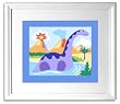 Dinosaurland Framed Print by Olive Kids (BRONTOSAURUS)