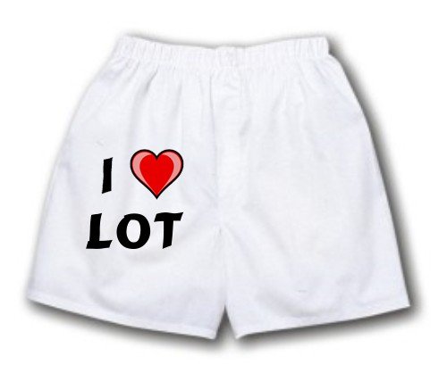 White Boxer Short with I Love Lot