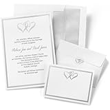 Hortense B. Hewitt Wedding Accessories Silver Double Heart Invitation Kit