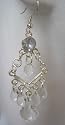 Saka's Silver Toned Chandelier Earrings with Dangling Acrylic Crystals