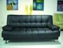 One New Contemporary Caresoft Futon Sofa Bed #3510, Black