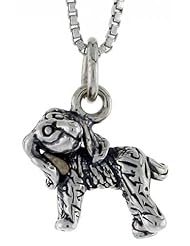 Sterling Silver Field Spaniel Dog Pendant, 1/2 inch wide