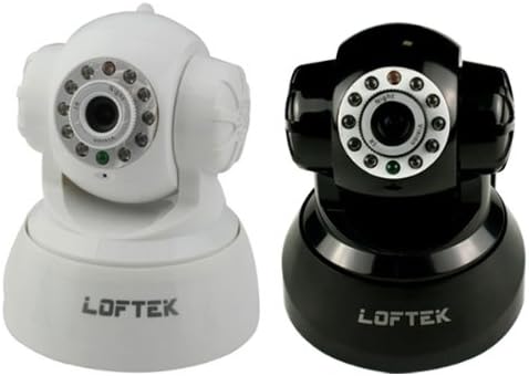 1XBlack+1X White LOFTEK Newest CXS 2200 Wireless/Wired Pan:270°&Tilt:120° Dual Audio Alarm Ip camera,15 Meter Night vision,3.6mm Lens ,67° Viewing Angle,easy installation