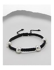 Ball Polyester Bracelet In Sterling Silver