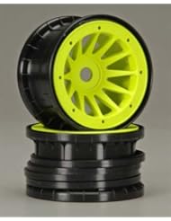 Toy: 1736 12-Spoke Comp Beadlock 1/2" Offset Yellow 17mm (2) - MAXIMIZER PRODUCTS