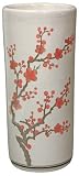 Simple Elegant Lovely Beautiful Formal Fine Quality - 17 Pink Cherry Blossoms on Ice Crackle Ivory Porcelain Umbrella Stand