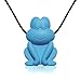 Siliconies Froggy Pendant - Silicone Necklace (Teething/Nursing/Sensory) (Blue)