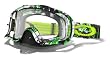 Oakley Crowbar MX One Icon Green Goggles with Clear Lens