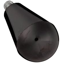 DimcoGray Black Phenolic Oval Tapered Knob, Zinc Stud: 10-32" Thread x 1/4" Length, 3/4" Diameter x 1-1/4" Height x 5/8 Hub Dia (Pack of 10)
