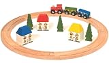 Enlarge toy image: Complete Wooden Train Railway System - 20 piece My First Train Set (Compatible with leading wooden rail systems) - Wooden Toy -  preschool activity for young kids