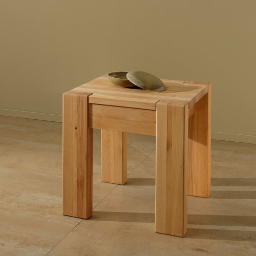 Pharao24 Kernbuche Hocker Beistelltisch 45 x 45 Massiv GLORY