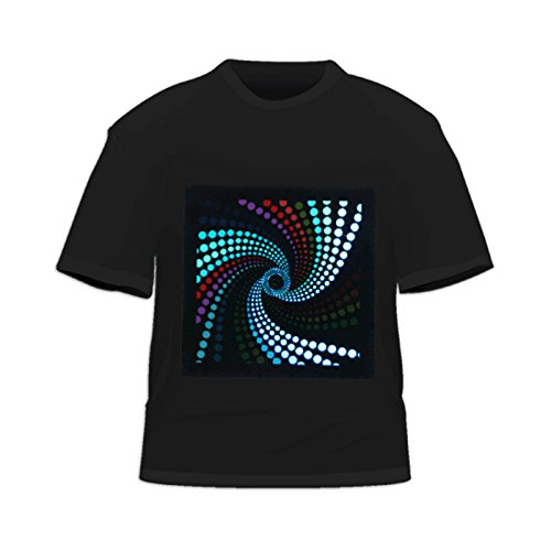 HDE Men's Sound-Activated LED T-Shirt (Vortex, Large)