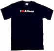 I Heart (Love) Aliens Men's Tee Shirt in 12 colors Small thru 6XL