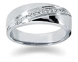 0.12 ctw. Men's Round Diamond Wedding Band in Platinum