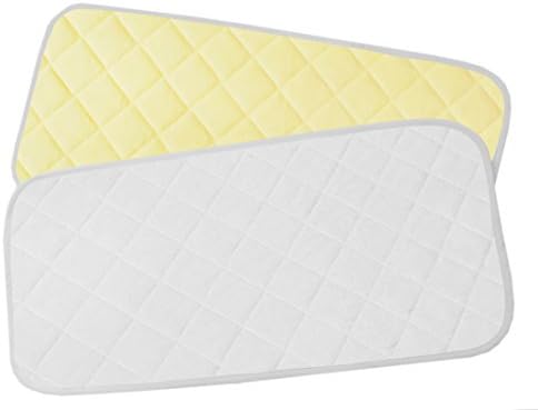 Bamboo Changing Pad Liners Waterproof Washable ♦ Protector For Diaper Change Pad ♦ Travel Changing Mat ♦ 2 pieces ♦ (Pure White and Light Yellow)
