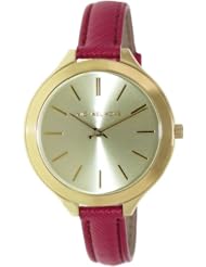 Michael Kors Mid-Size Runway Gold-Tone Dial Pink Leather Ladies Watch MK2298
