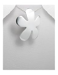 Flower Pendant Necklace In 92.5 Sterling Silver