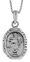 Sterling Silver St. Christopher Pendant for Gymnastics, 1 1/16" (27 mm) Tall.
