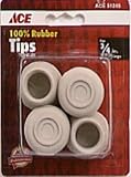 ACE RUBBER STRAIGHT TIP Non-skid cushion tip for hard