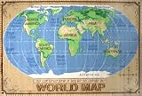 World Map Area Rug, funtime supreme collection, 5'x8'.