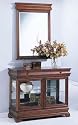 2pc Entry Way Bombe Chest & Mirror Set Cherry Finish