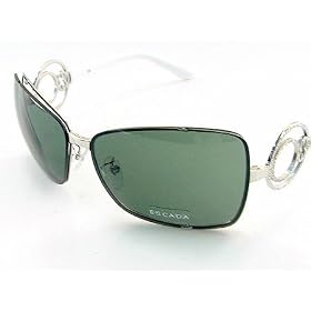New Escada SES596 SES-596 579Y White Black Swarovsky Sunglasses 64-12-130