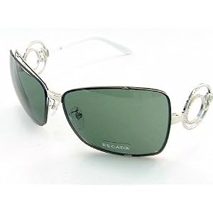 New Escada SES596 SES-596 579Y White Black Swarovsky Sunglasses 64-12-130