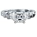 1.00 CT MODIFIED EMERALD CUT DIAMOND RING E VS2-18K