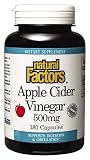Natural Factors Apple Cider Vinegar 500 mg (Supports Digestion & Circulation) 180 Caspules