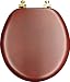 Mayfair 9602BR178 Natural Reflections Round Toilet Seat, Cherry with Brass Hinges