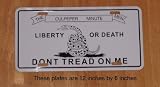 Culpeper flag license plate - - - - White - - Do not tread on me - - - Culpepper Auto plate