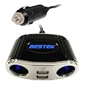 BESTEK usb adapter car cigarette lighter socket car splitter adapter 3 way plug socket usb outlet dc charger power adapter 12V socket 24V dc adapter car charger Ipad Dual USB charger 2.1A MRS152UV