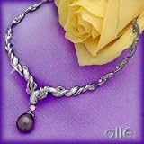 18K White Gold 12.25MM Black Tahitian/South Seas Pearl Neckl