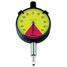 Mitutoyo 2972, 0.01mm X 1mm Dial Indicator, 50-0-50, 1 Rev Style, Flat Back, 8mm Stem, Series 2