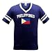 Philippines Flag International Soccer Style V-Neck T-shirt, Filipino National Pride Mens Ringer Shirt