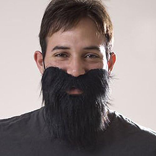 TTWG 1PCS Halloween Masquerade Props Fake Beard Black and White(Assorted Color) , Black