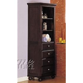 Bathroom Tall Storage Cabinet Walnut Finish by ACME
