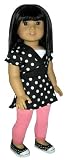 Black Dot Top and Pink Leggings. Fits 18" Dolls Such as American Girl Doll and Others
