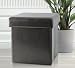 Kennedy Home Collection 15-Inch Fuax Leather Folding Ottoman, Chocolate