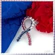 14K Patriotic Ribbon Pin
