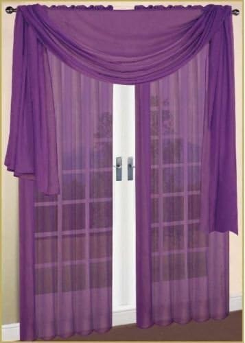 Silly Items 1 Pc Beautiful Elegant Purple Sheer Voile Scarf Panel/ Curtain/window Treatment 37 By 216